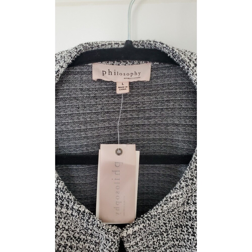 Philosophy Tweed Jacket Black/White Size Large NWT FS - Picture 3 of 4